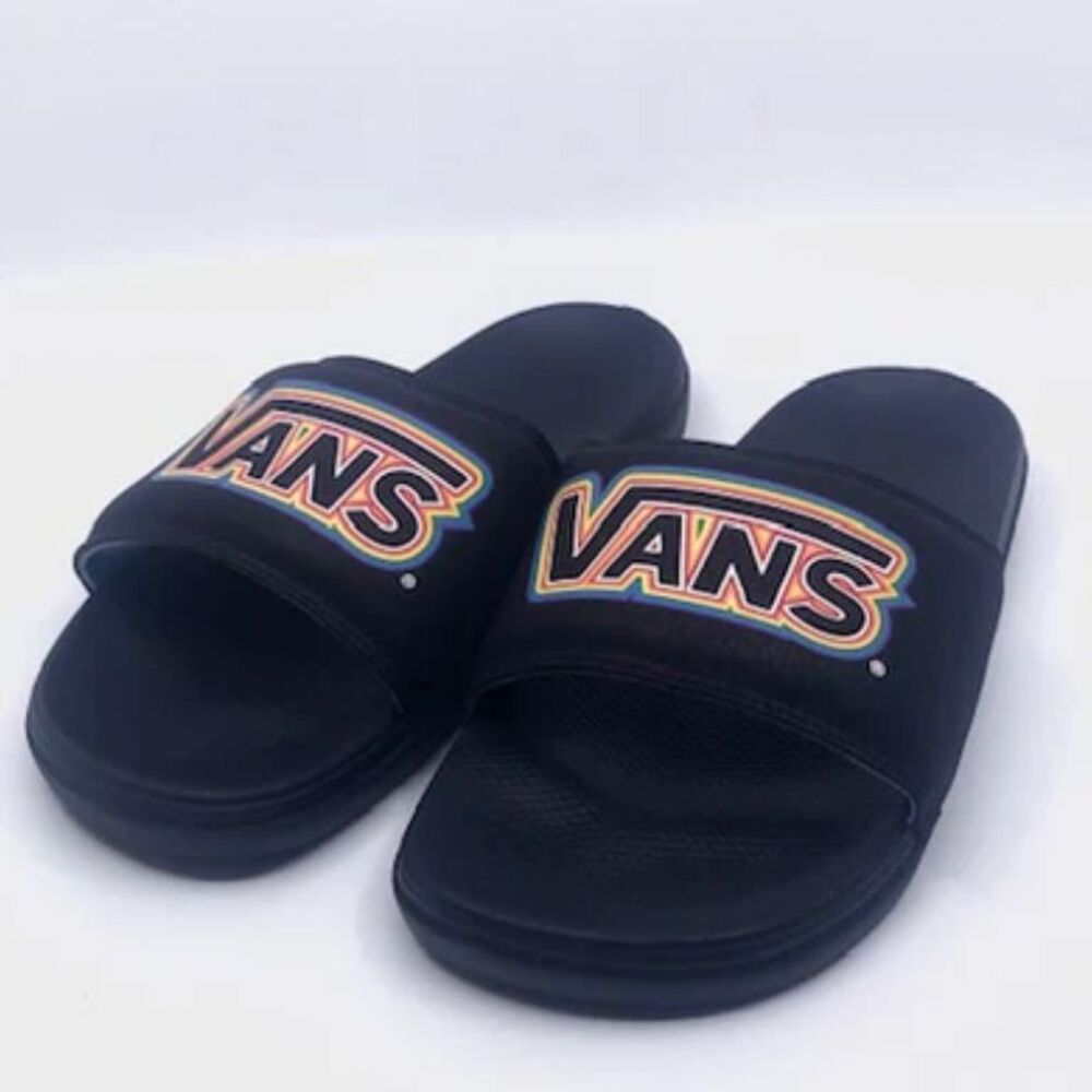 Vans La Costa Slides in Pride and Black‎ Rainbow Logo Mens 12 UK 11 EU 46